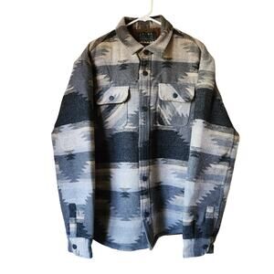 Jachs New York Aztec Print Sherpa Lined Wool Blend Jacket Mens Size XL Shacket